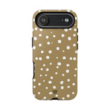 DARK BEIGE DOTS | Tough Phone Case
