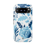 BLUE WHITE FLOWERS | Tough Phone Case
