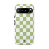 PALE OLIVE WHITE CHECKERBOARD | Tough Phone Case