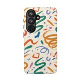 DOODLE BRUSH STROKES | Tough Phone Case