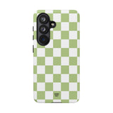 PALE OLIVE WHITE CHECKERBOARD | Tough Phone Case