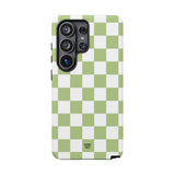 PALE OLIVE WHITE CHECKERBOARD | Tough Phone Case