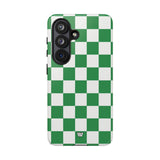 GREEN WHITE CHECKERBOARD | Tough Phone Case