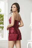 Pierre Cardin Women's 3-Piece Pajama Shorts Set in Burgundy