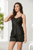 Pierre Cardin Women's 3-Piece Pajama & Short Set in Black