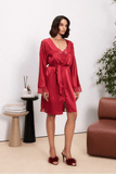 Pierre Cardin 4500 Nightgown and Robe Set in Red 2-Piece