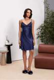 Pierre Cardin 4510 Nightgown & Robe Set Navy Blue