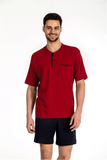 Pierre Cardin 5370 Combed Cotton 3-Piece Pajama Set Burgundy