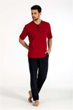 Pierre Cardin 5370 Combed Cotton 3-Piece Pajama Set Burgundy