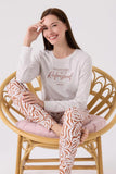 Pierre Cardin 8860-S Women's Long Sleeve Pajama Set Cream