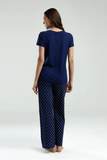 Pierre Cardin Plus Size Women's Pajama Set in Navy Blue