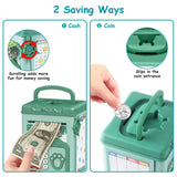 Piggy Bank Toy Cash Coin Money Saving Box with Password, Fingerprint Voice Prompt for 3+ Years Gold