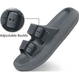 Pillow Sandals Thick Sole Adjustable Buckles EVA Cloud Slides Slippers