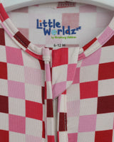 Checkered Zipper Footie