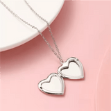 Pink Heart Locket Necklace with Chain-super cute!