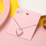 Pink Heart Locket Necklace with Chain-super cute!