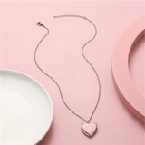 Pink Heart Locket Necklace with Chain-super cute!
