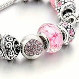 Pink Heart-Shaped Pendant Bracelet