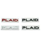PLAID Letter Badge Emblem | Premium Alloy | 3M Adhesive | 4 Finishes Available