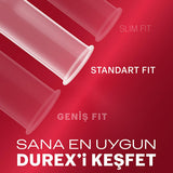 Durex Thin Feel Latex Condoms: Enhanced Sensitivity, Standard Fit (56mm), Lubricated - Safe & Natural Protection