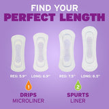 Poise Microliners, 1 Drop Lightest Absorbency, Long Length