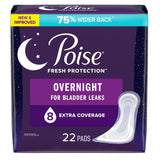 Poise Overnight Incontinence Pads, 8 Drops Extra Coverage