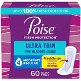 Poise Ultra Thin Pads, 4 Drops Moderate Absorbency, Regular Length