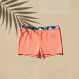 Ideology Big Girls Floral-Trim Swim Boyshorts, L(14)/Orange