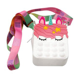 Pop-It Bubble Unicorn And Fruits Fidget Crossbody Handbag Purse