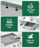 Portable 20-Inch 3-Burner Table Top Gas Grill Griddle