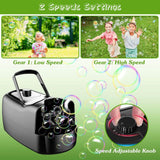 Portable Bubble Blowing Machine  with 2 Speeds Handle 3000-4000 Bubbles Per Minute Plug-In Battery Powered