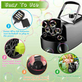 Portable Bubble Blowing Machine  with 2 Speeds Handle 3000-4000 Bubbles Per Minute Plug-In Battery Powered