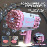 Portable Handheld Automatic Electric 40 Holes Rocket Launcher Bubble Gun with LED Light