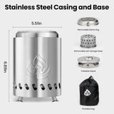 Portable Outdoor Fire Pit with Stand, Low Smoke Burning Tabletop Fire Pit Fuel