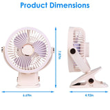 Portable Quiet Rechargeable Clip-On Fan