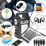 Portable Solar Power Station with Flashlight and 3 Lighting Bulbs