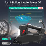 Portable Tire Inflator 120 PSI Maximum 90W Powered Tire Pump with Digital Display LED