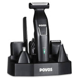 Povos Cordless 5-in-1 Beard Trimmer Body Groomer Style and Detail Kit