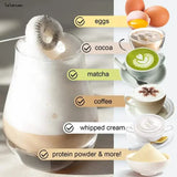 Powerful Electric Milk Frother Stainless Steel Drink Mixer