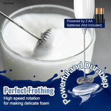 Powerful Electric Milk Frother Stainless Steel Drink Mixer