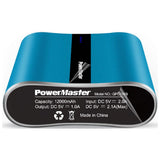 Powermaster 12000mAh Portable Charger with Dual USB Ports 3.1A Output