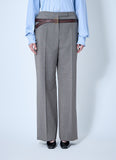 Prada Women Technical Wool Pants With Printed Belt