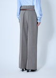 Prada Women Technical Wool Pants With Printed Belt
