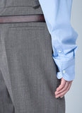 Prada Women Technical Wool Pants With Printed Belt