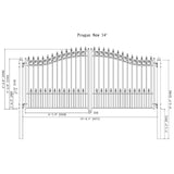 [12-18FT] Heavy-Duty Prague-Style Powder-Coated Galvanized Steel Dual Swing Driveway Gate (SAK48530)