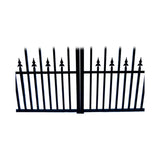 [12-18FT] Heavy-Duty Prague-Style Powder-Coated Galvanized Steel Dual Swing Driveway Gate (SAK48530)