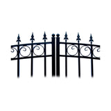 [12-18FT] Heavy-Duty Prague-Style Powder-Coated Galvanized Steel Dual Swing Driveway Gate (SAK48530)