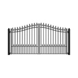 [12-18FT] Heavy-Duty Prague-Style Powder-Coated Galvanized Steel Dual Swing Driveway Gate (SAK48530)