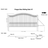 [12-18FT] Heavy-Duty Prague-Style Premium Steel Sliding Driveway Gate (SAK71492)