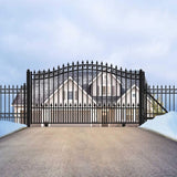 [12-18FT] Heavy-Duty Prague-Style Premium Steel Sliding Driveway Gate (SAK71492)